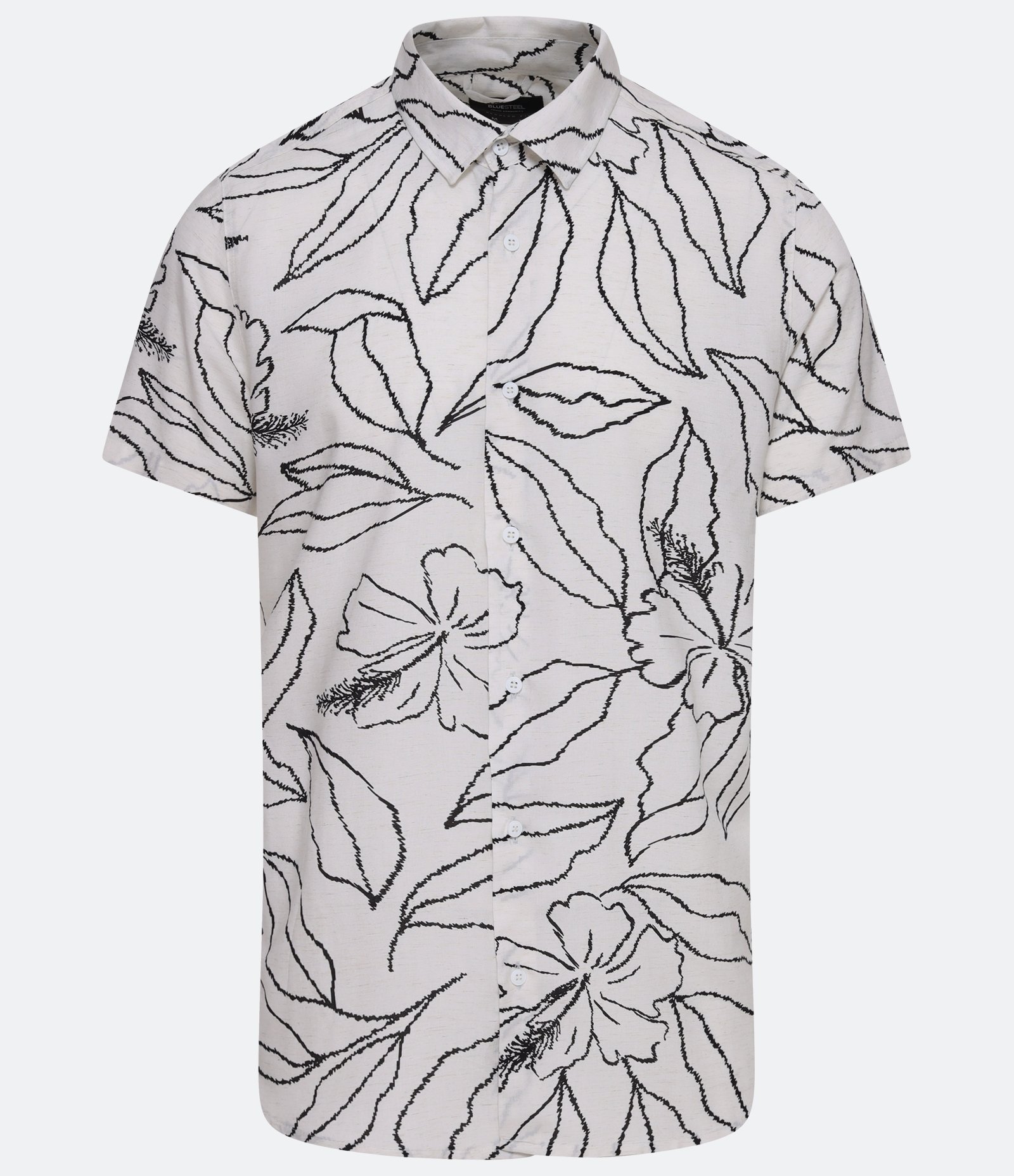 Camisa Manga Curta em Viscolinho com Estampa Floral Branco 5