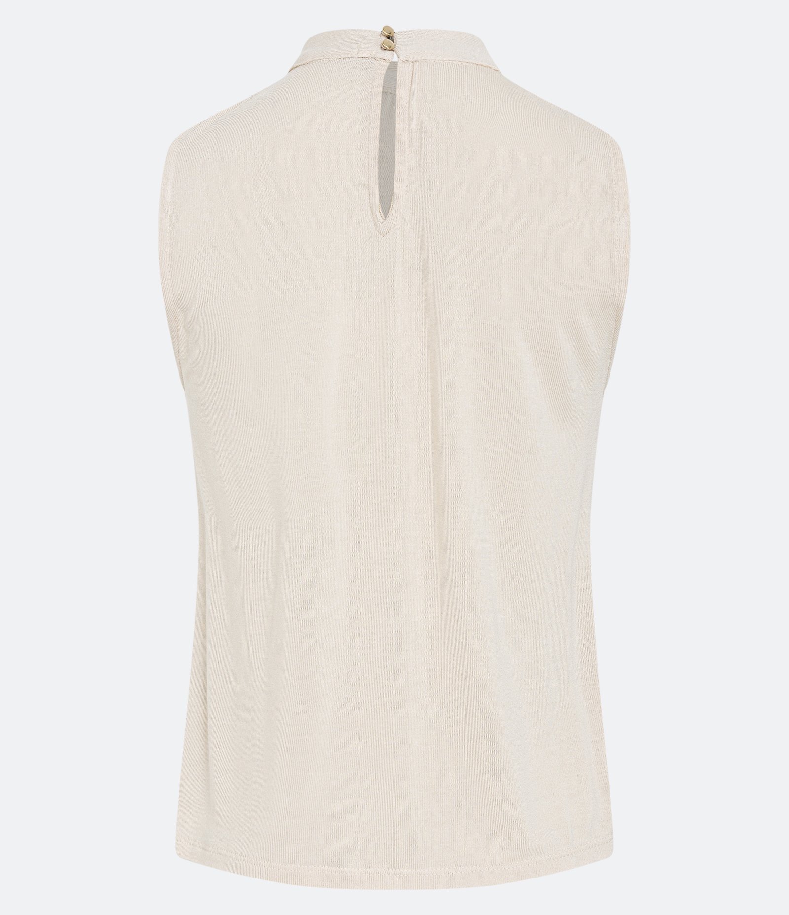 Blusa Regata em Viscolycra com Golinha Alta e Pregas Bege Rosado 8
