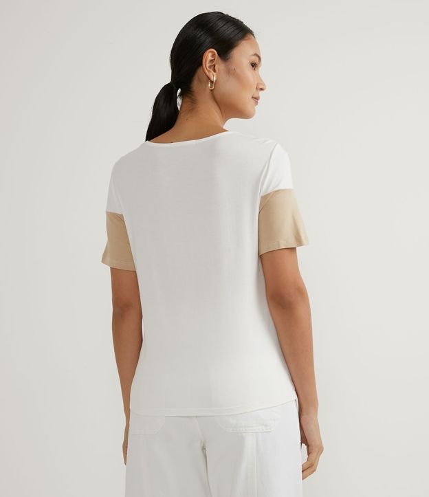 Blusa Manga Corta en Viscolycra con Recortes Color Block Multicolor 2