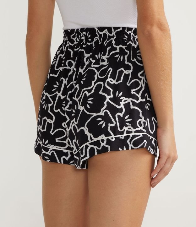 Short de Pijama en Viscolycra con Estampado de Manos de Mickey Negro 2