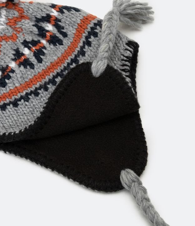 Gorro Infantil Peruano con Pompon - Talle U Gris 2