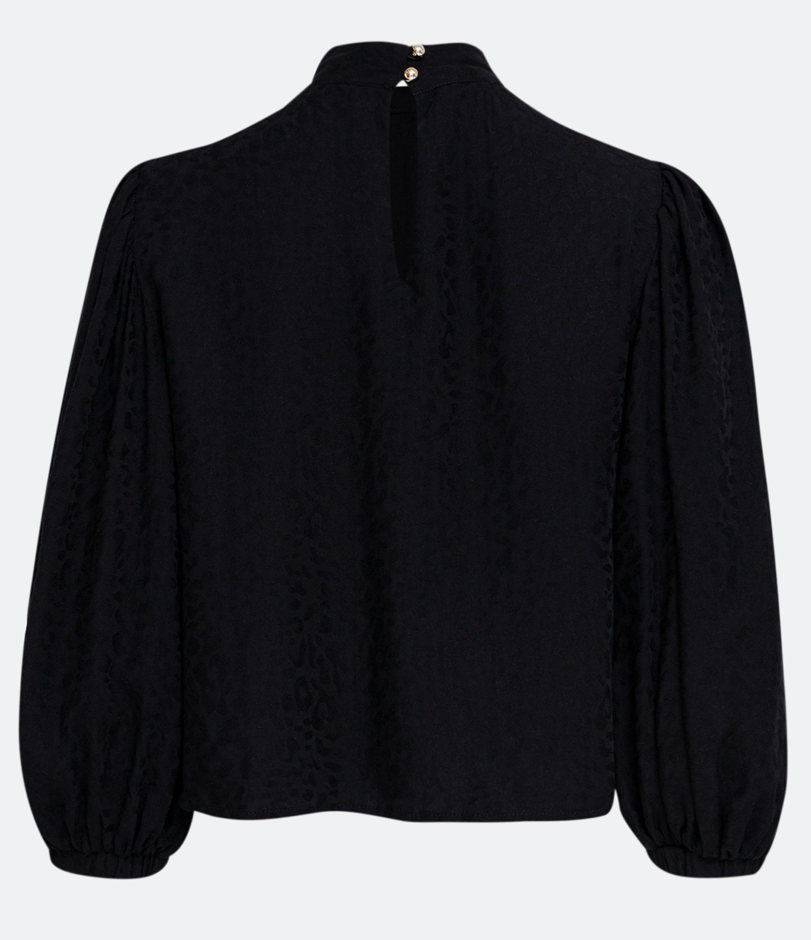 Blusa em Jacquard com Gola Alta e Manga Bufante 1