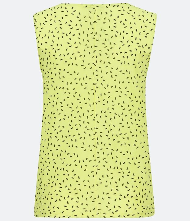 Blusa Musculosa en Crepé Estampado con Escote V Verde 6