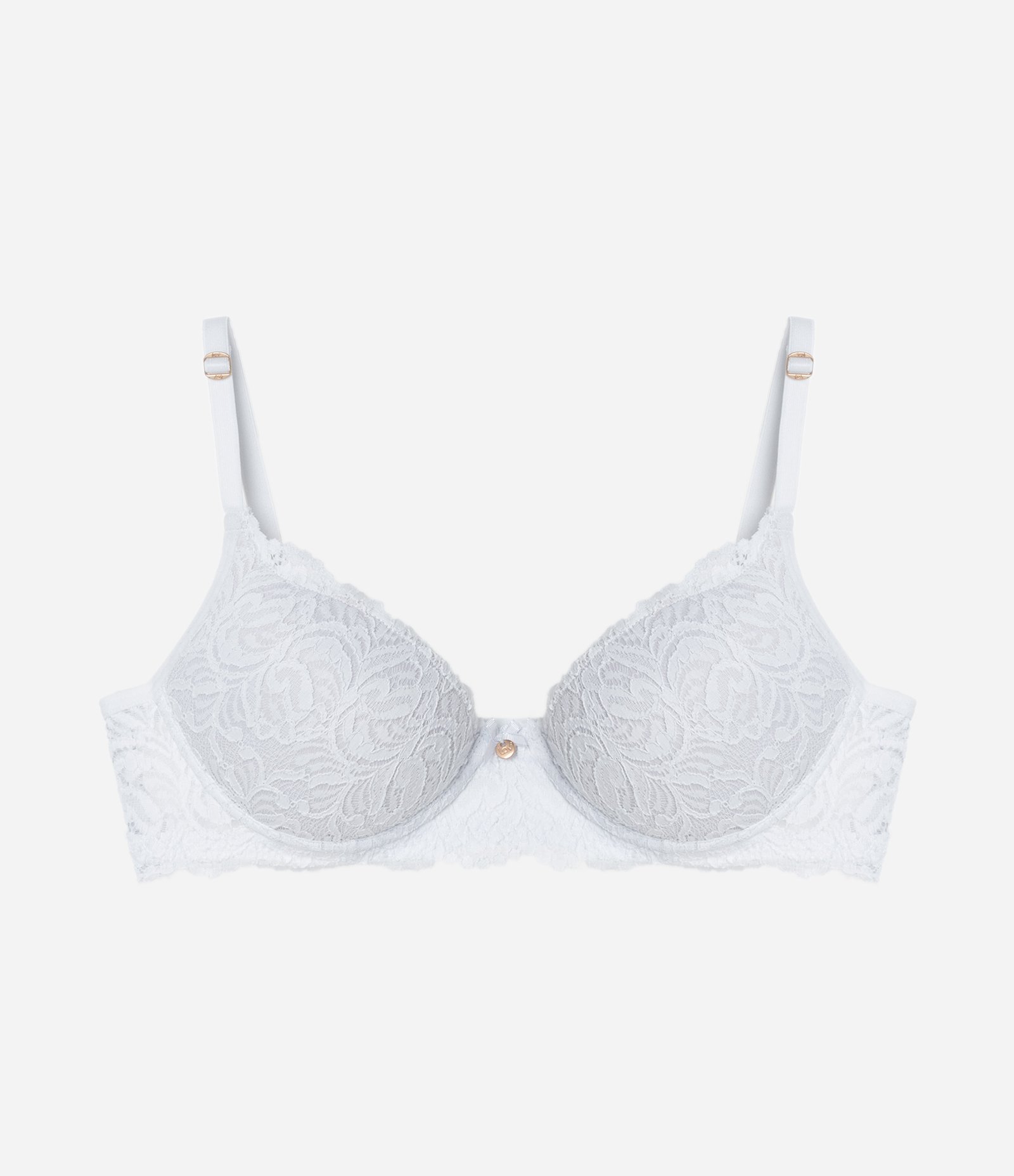 Sutiã Base Básico em Renda Rústica com Bojo Oco Branco 5