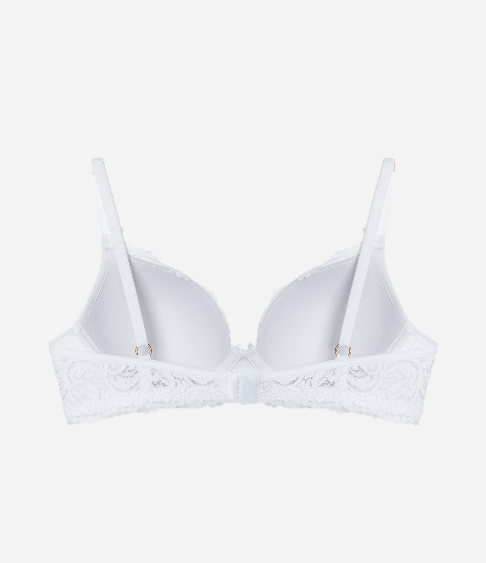 Sutiã Base Básico em Renda Rústica com Bojo Oco Branco 6