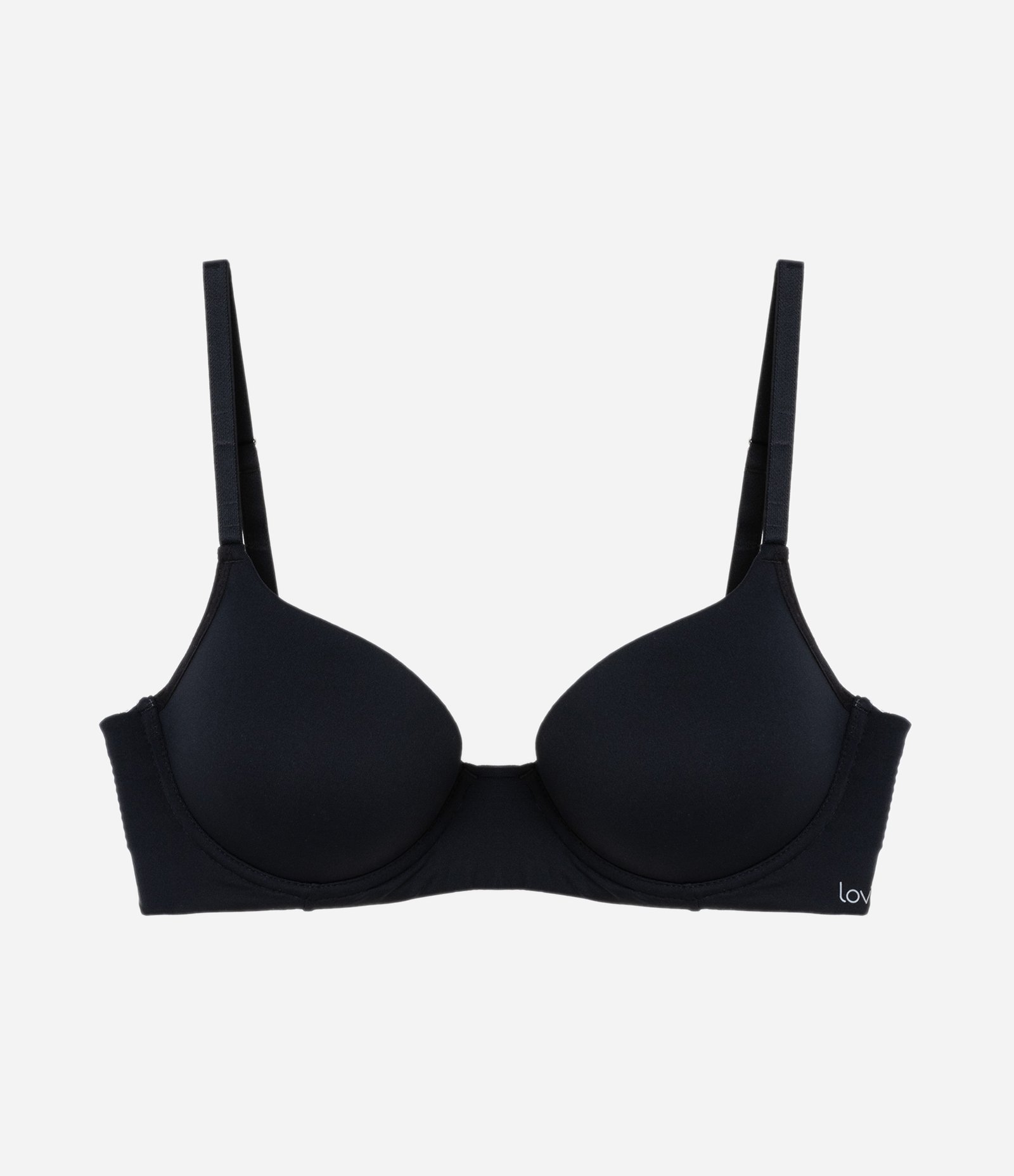 Sutiã Base Básico em Microfibra com Bojo Oco Preto 5