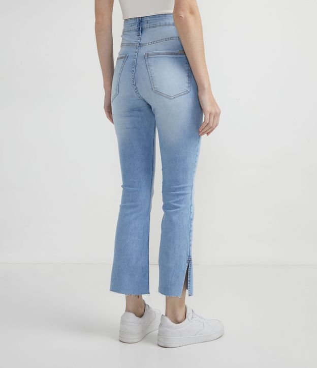 Pantalón Flare Cropped Jeans con Desgastes Azul 2