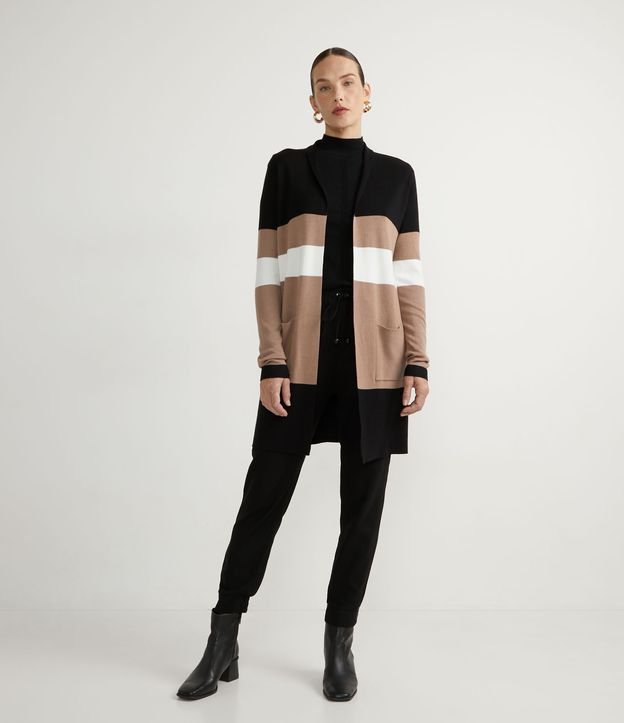 Blusa en Tejido de Punto con Cuello Alto y Manga Larga Negro 5