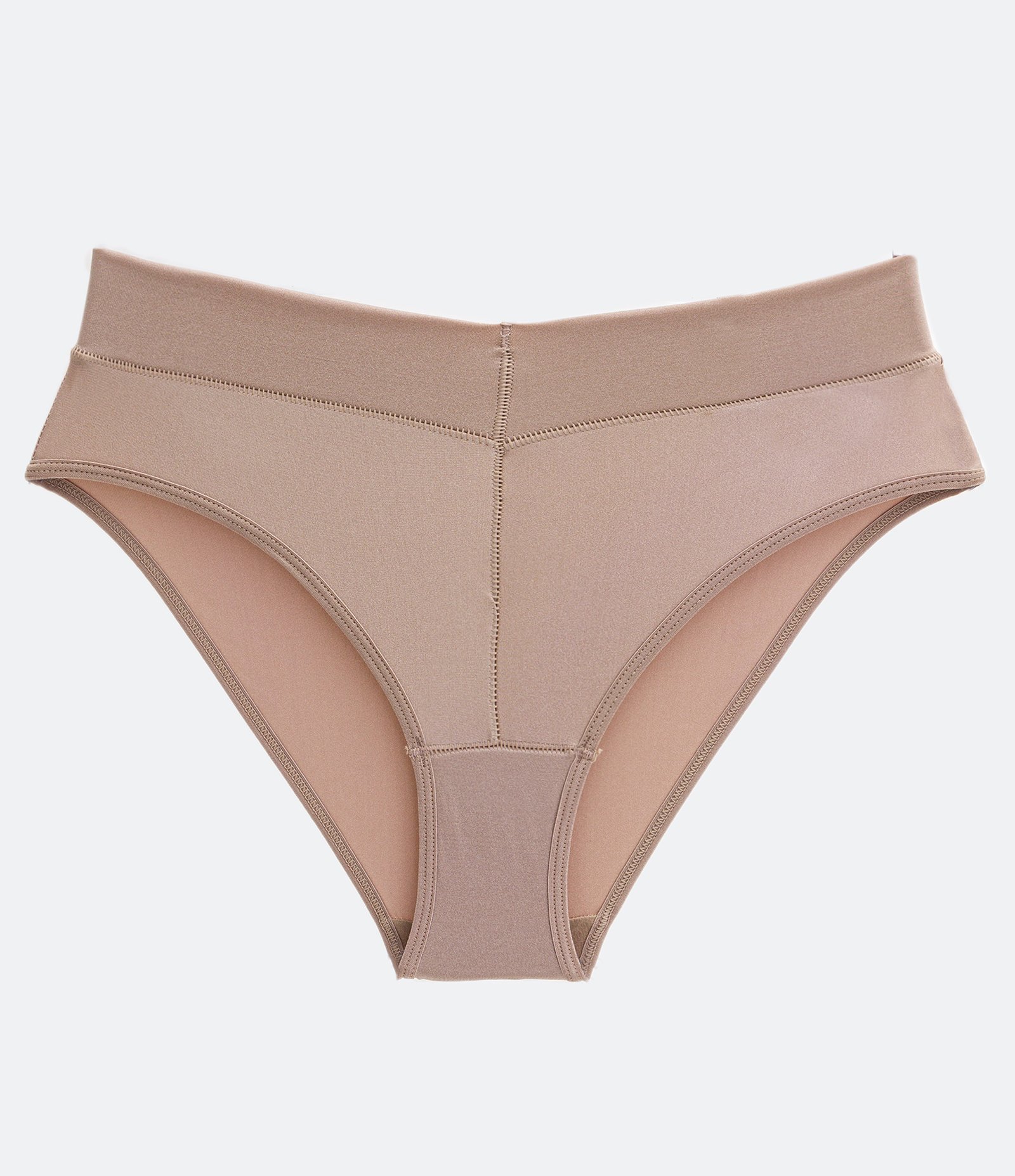 Calcinha Alta em Microfibra com Cós em V e Cava Alta DeMillus Bege 4