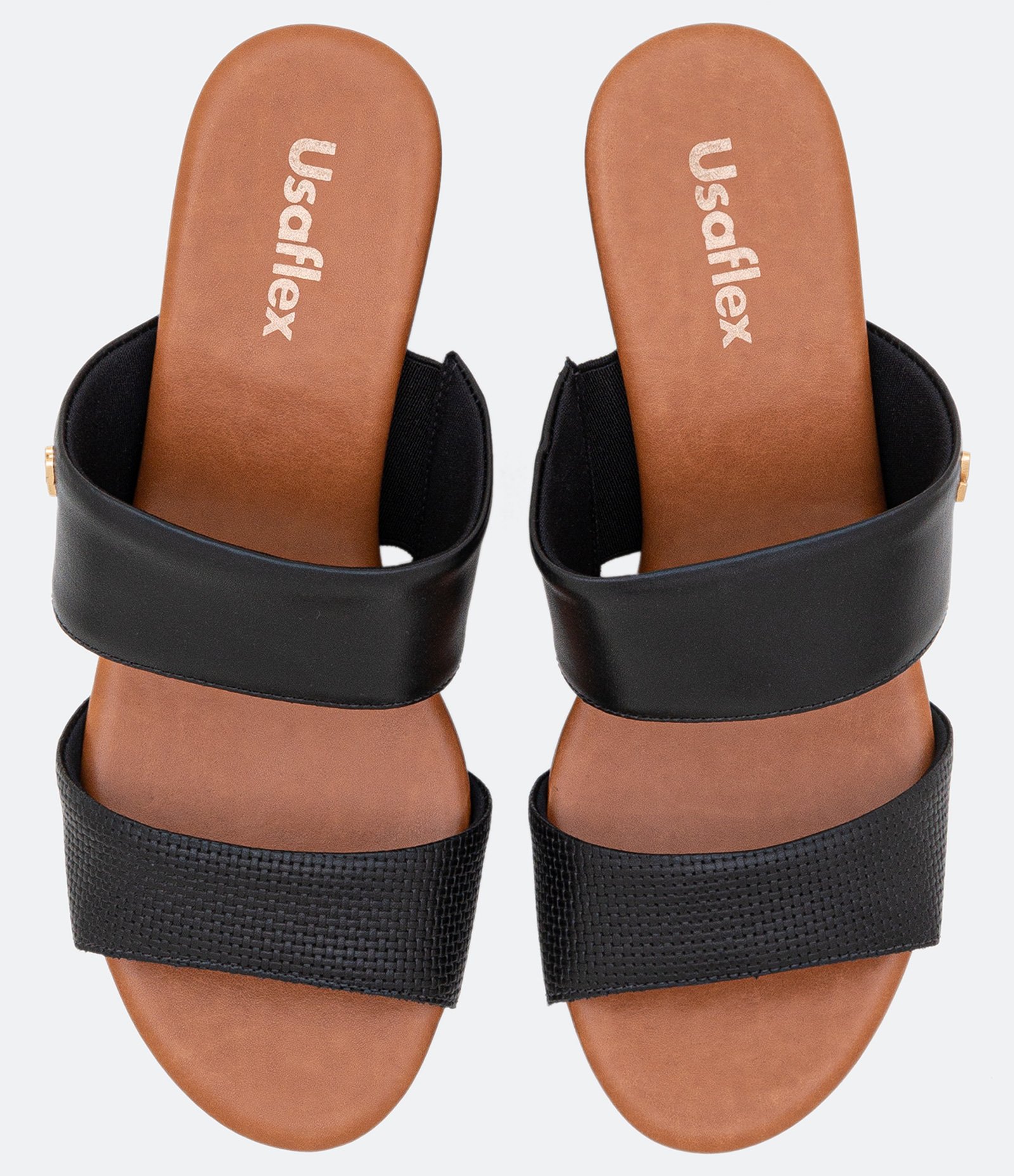 Sandália com Salto Bloco e Tiras Largas Preto 4