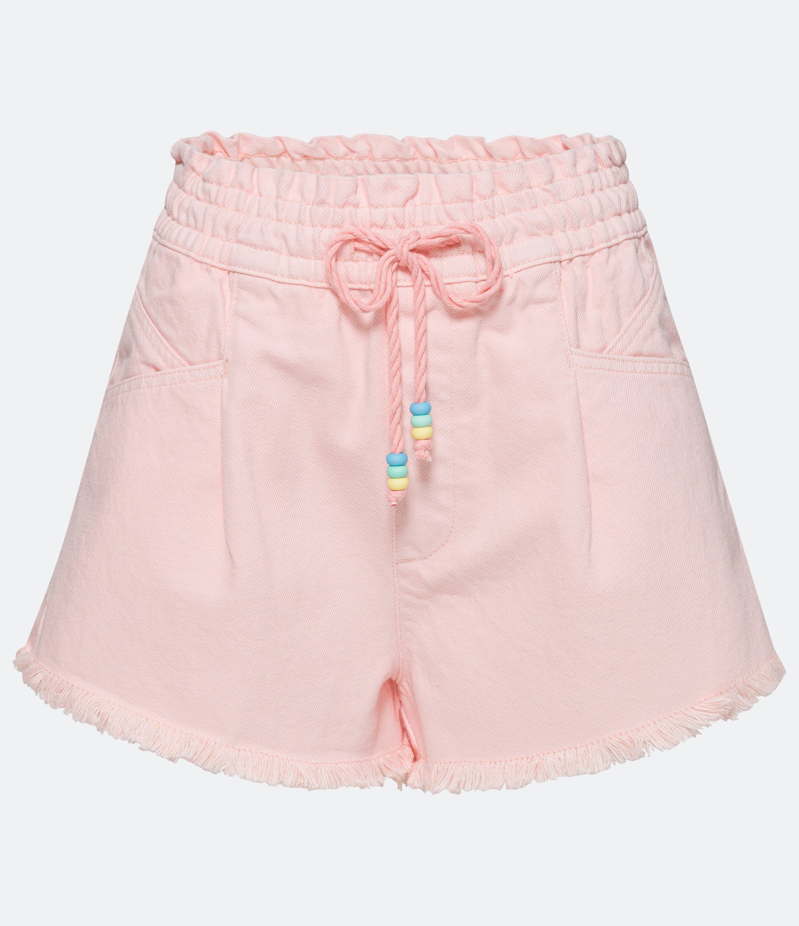Short Runner em Sarja com Cós Elástico e Cordão para Amarração Rosa 6