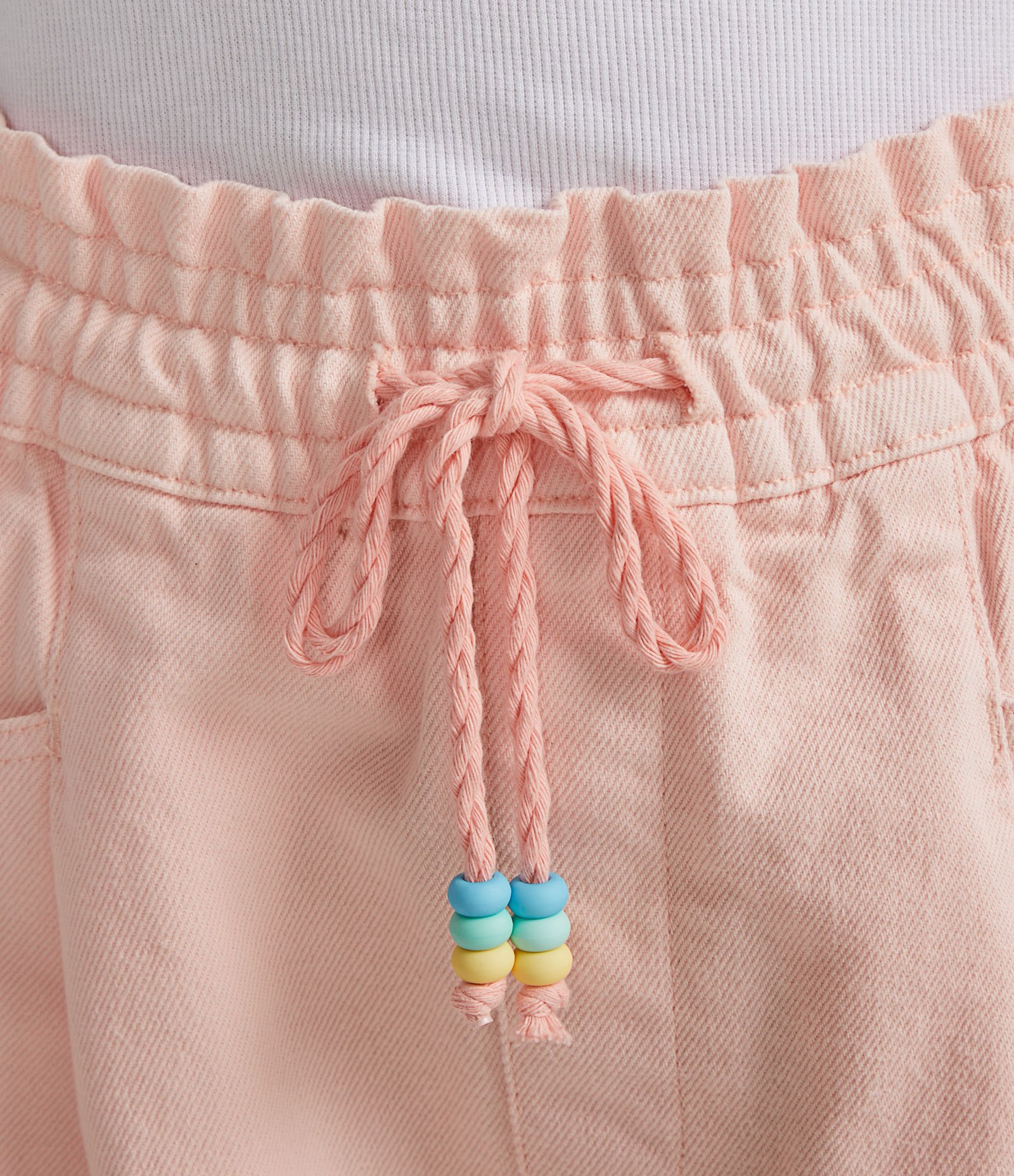 Short Runner em Sarja com Cós Elástico e Cordão para Amarração Rosa 3