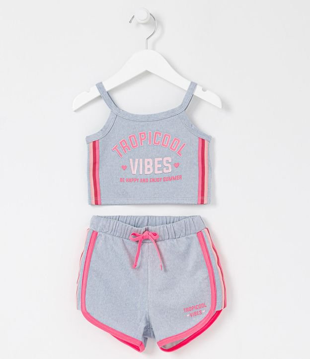 Conjunto Infantil con Estampado Tropicool Vibes - Talle 1 a 5 años Azul 1