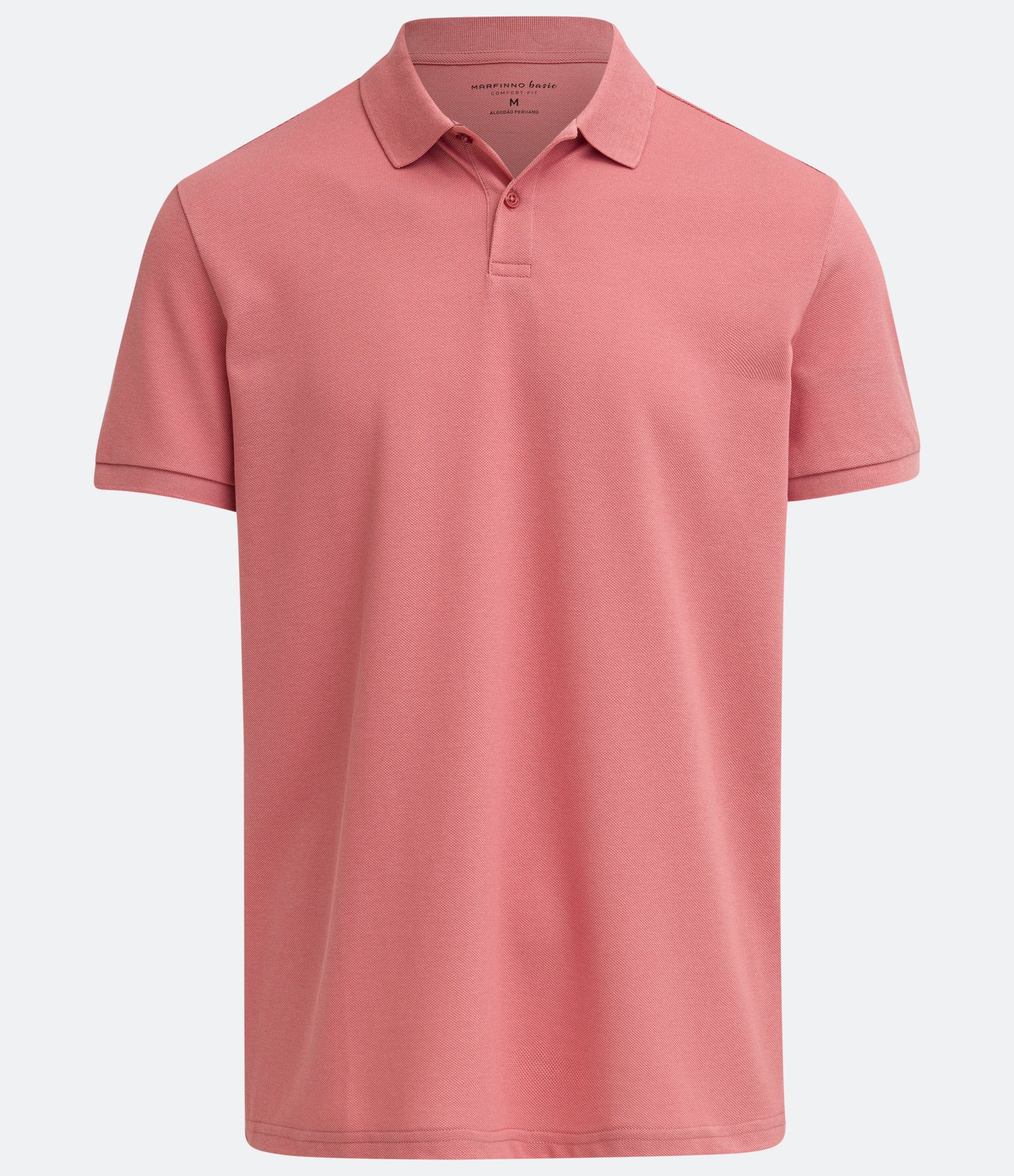 Camisa Polo Comfort em Algodão Peruano Salmão 5