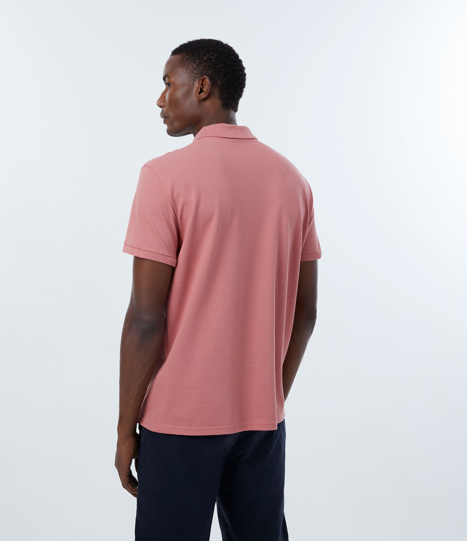 Camisa Polo Comfort em Algodão Peruano Salmão 4