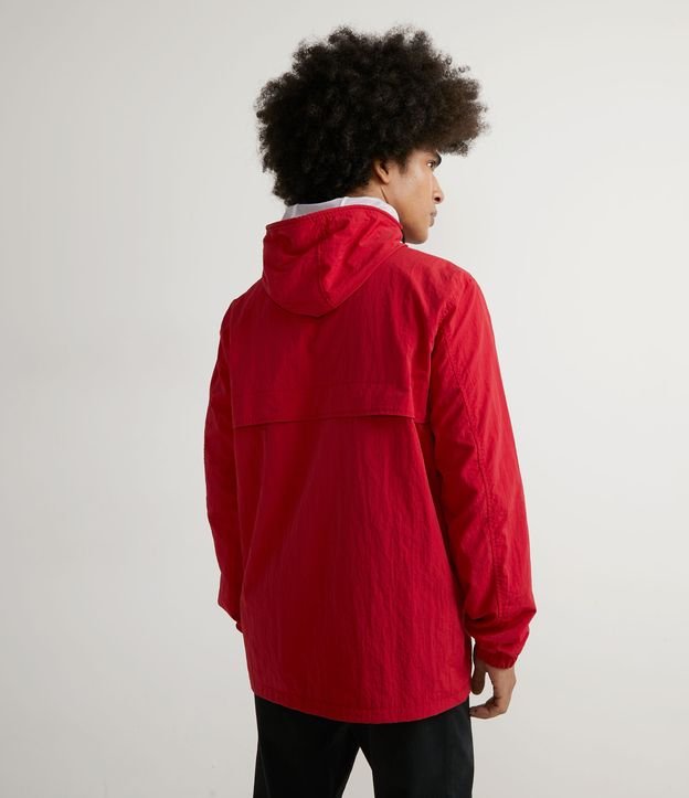 Campera con Capucha y Bolsillos Delanteros Rojo 3