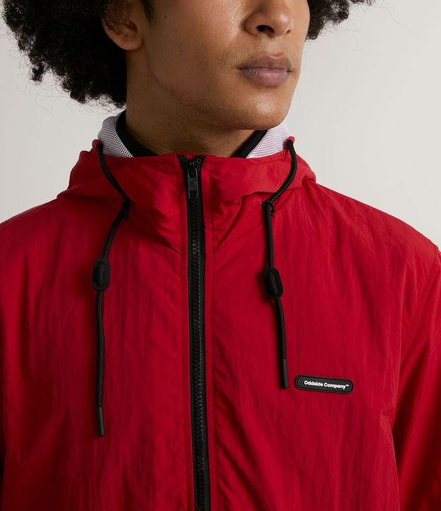 Campera con Capucha y Bolsillos Delanteros Rojo 4