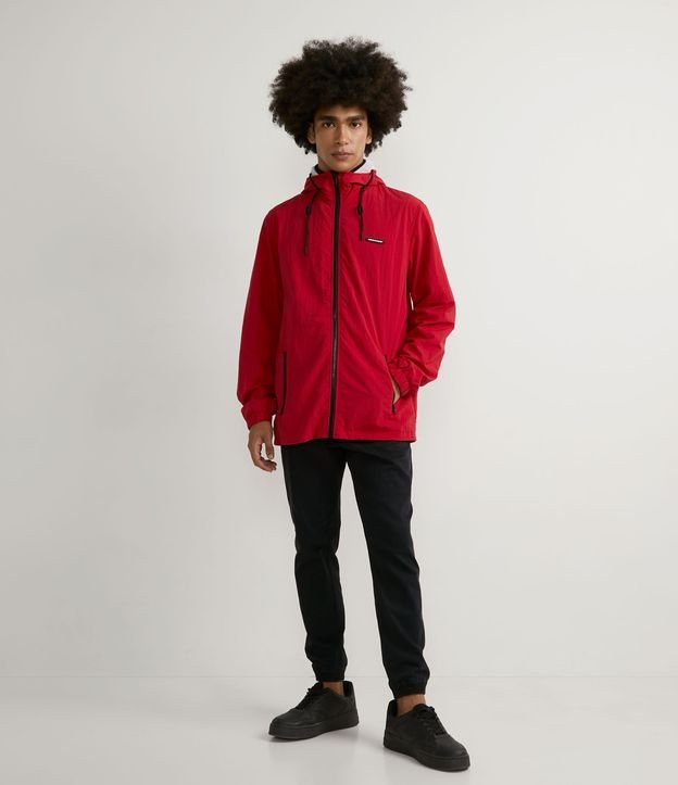 Campera con Capucha y Bolsillos Delanteros Rojo 6