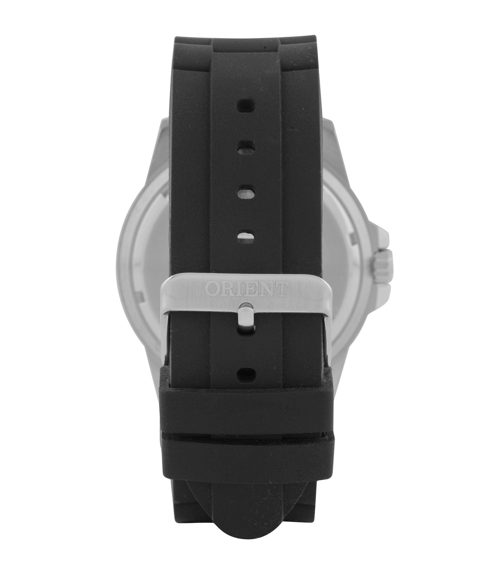 Relógio Masculino Orient Analógico Pulseira em Silicone Preto e Caixa em Aço Preto 2
