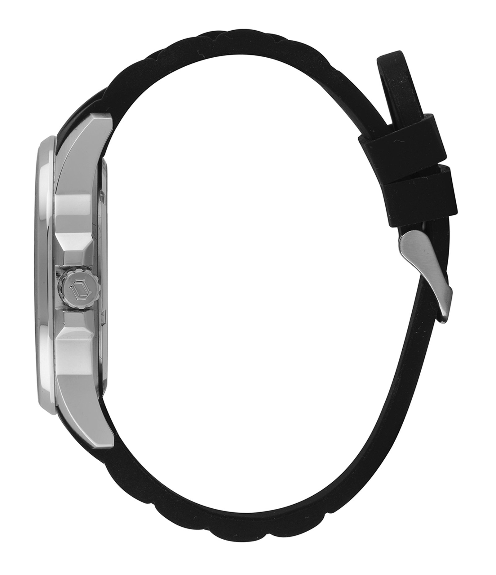 Relógio Masculino Orient Analógico Pulseira em Silicone Preto e Caixa em Aço Preto 3