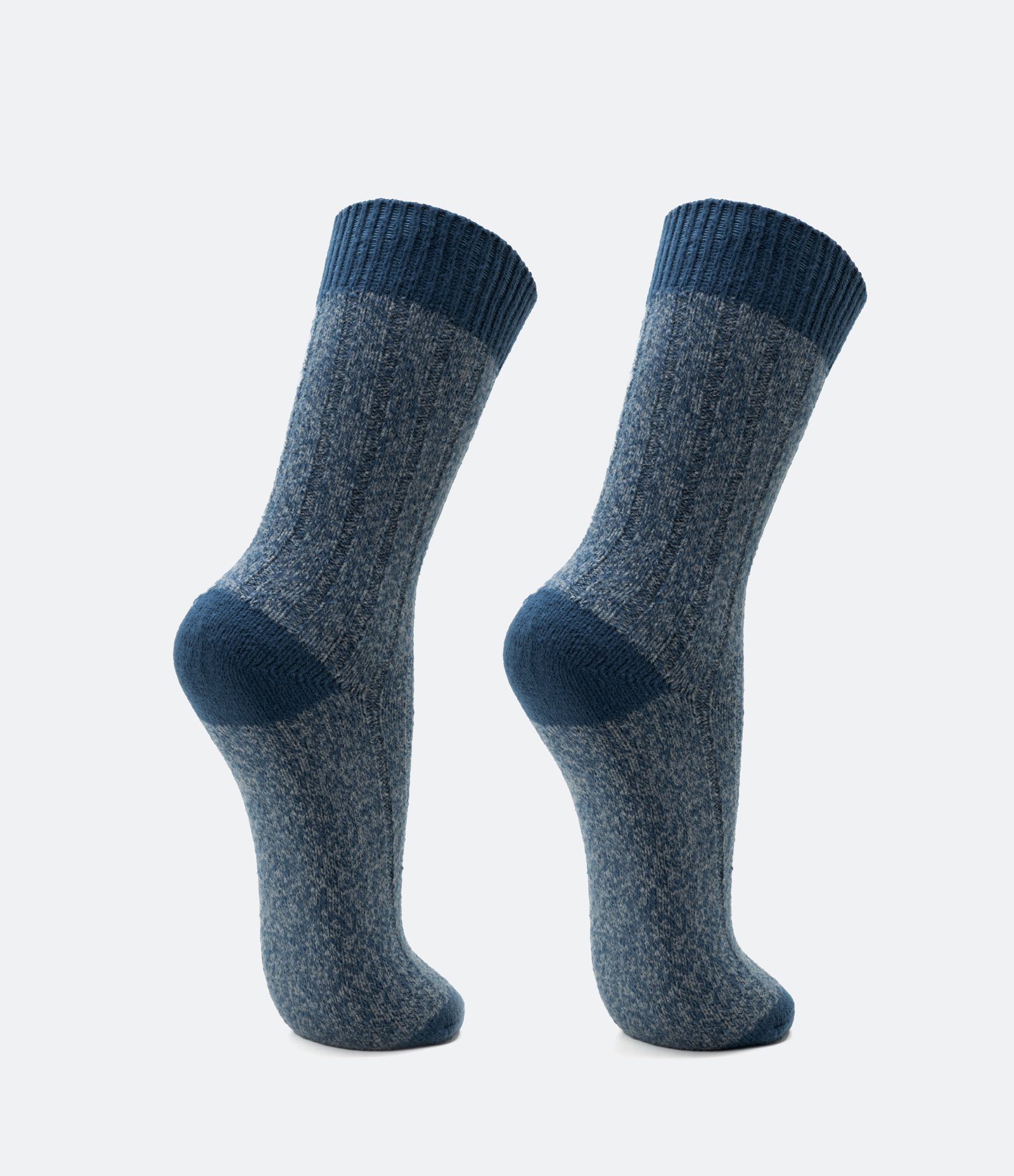 Meia Cano Alto com Detalhes Canelados Azul 2