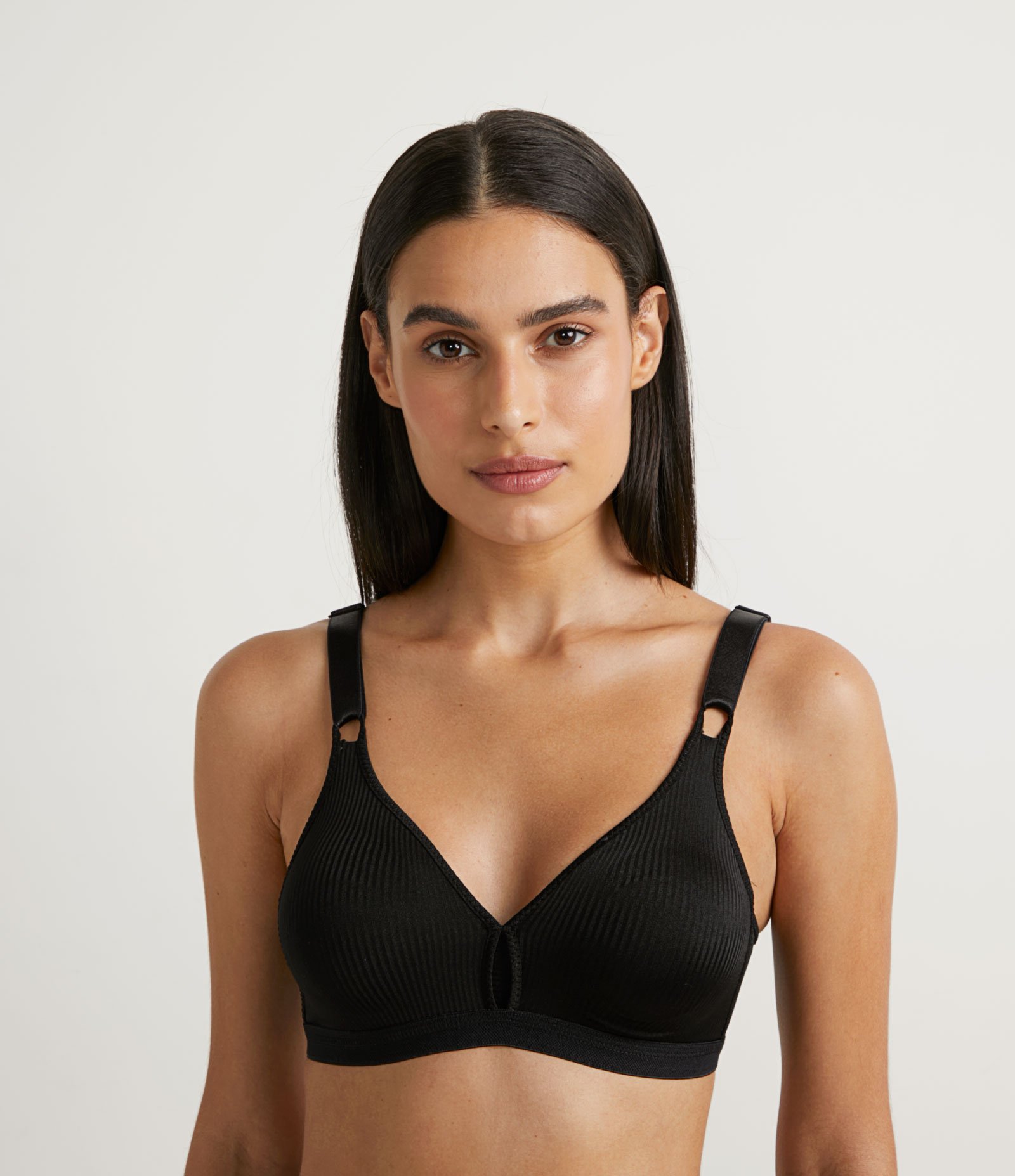 Sutiã em Microfibra Texturizado Sem Bojo e Sem Aro DeMillus Preto 1