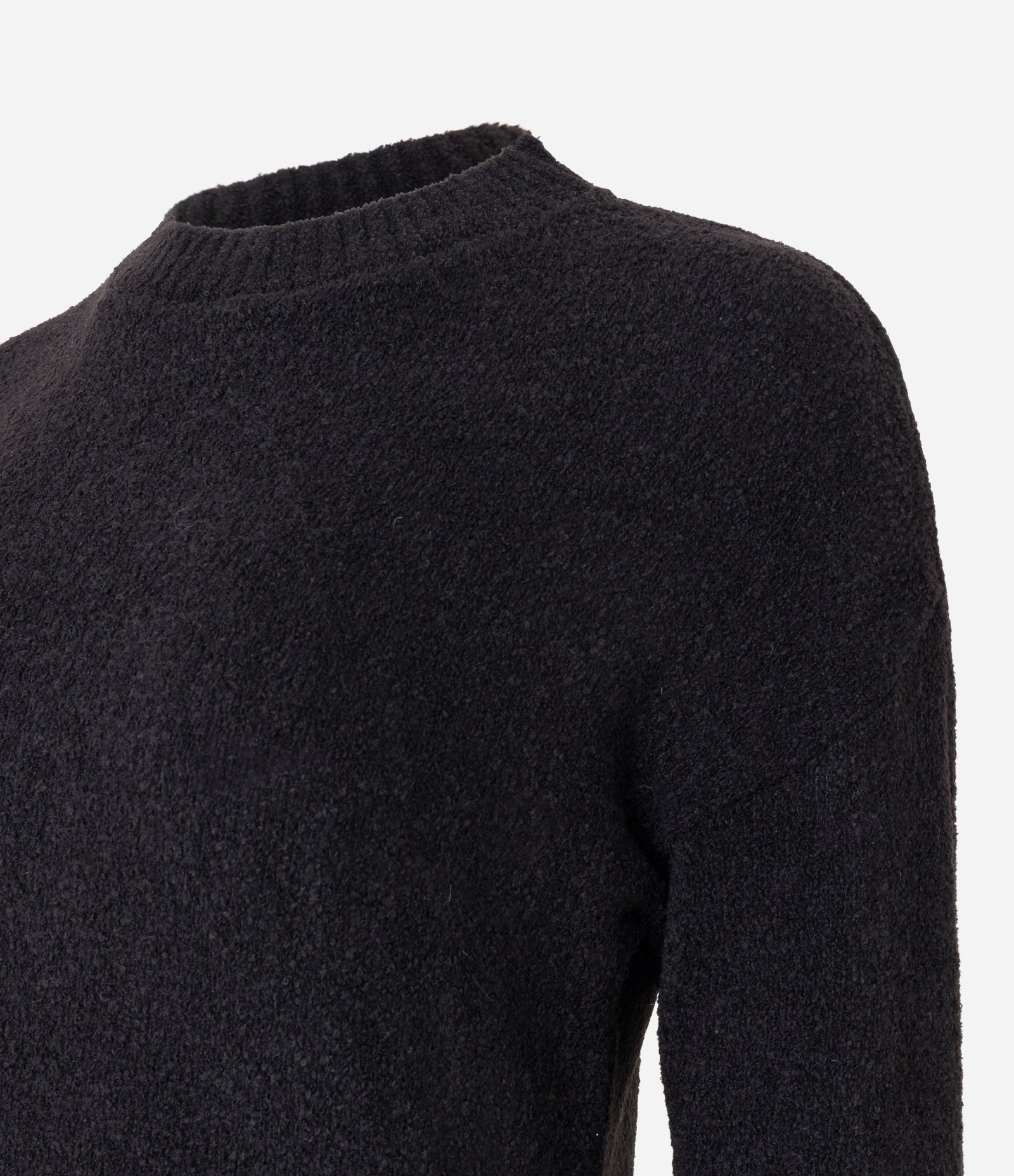 Suéter em Tricô Texturizado com Cava Deslocada Preto 6