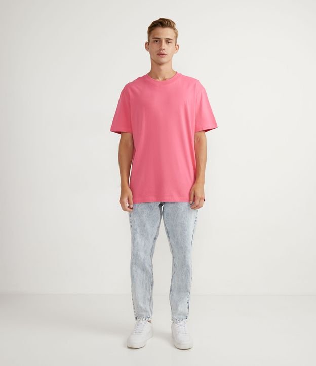 Remera Básica en Algodón con Manga Corta Rosado 6