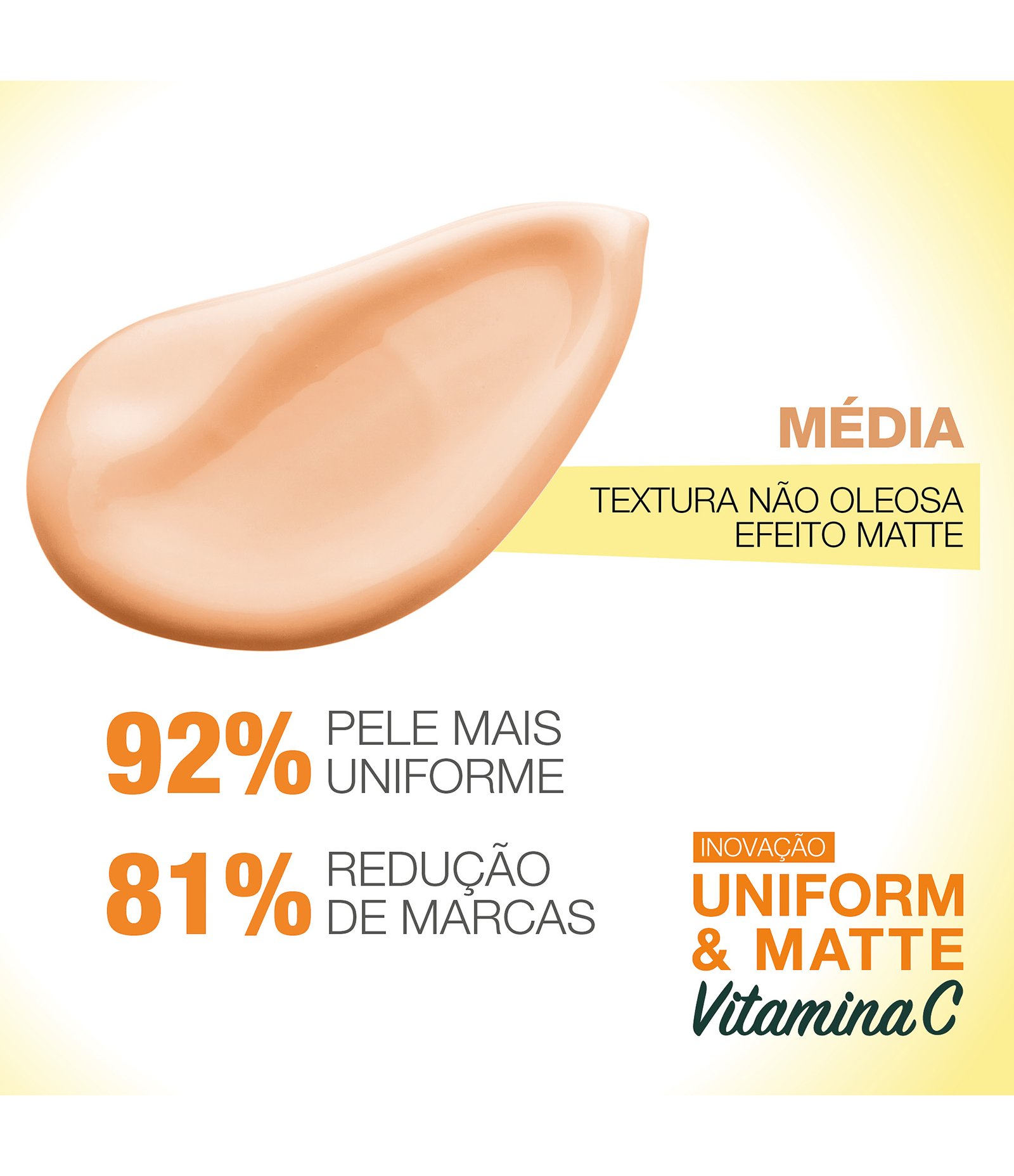Protetor Hidratante Facial Garnier Uniform & Matte Vitamina C FPS 50 Cor Média, 40g 40g 2