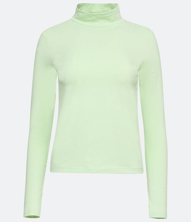 Blusa en Algodón con Cuello Alta y Manga Larga Verde 5