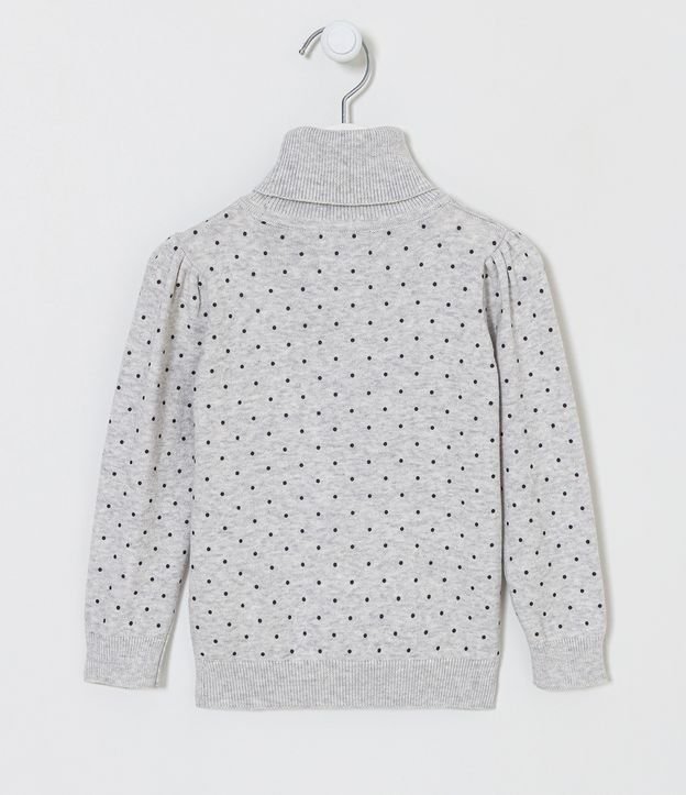 Buzo Infantil con Cuello Alto con Estampado en Lunares - Talle 01 a 05 años Gris 2