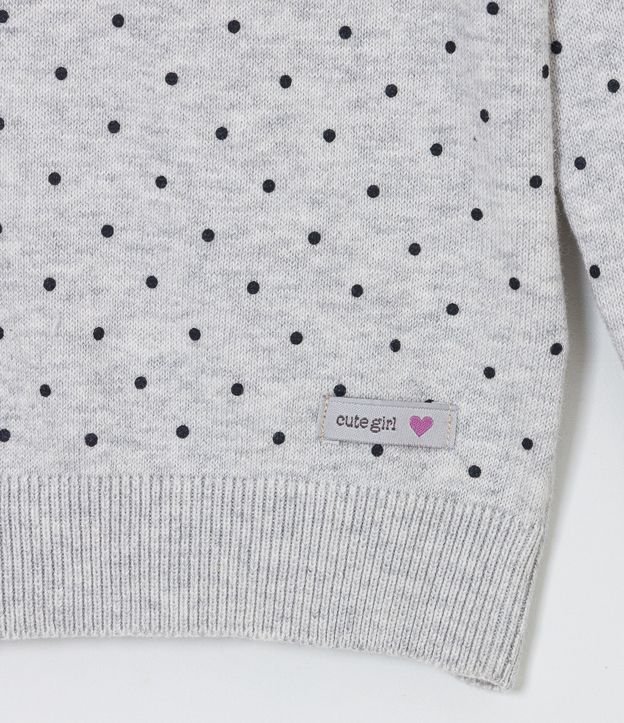 Buzo Infantil con Cuello Alto con Estampado en Lunares - Talle 01 a 05 años Gris 3