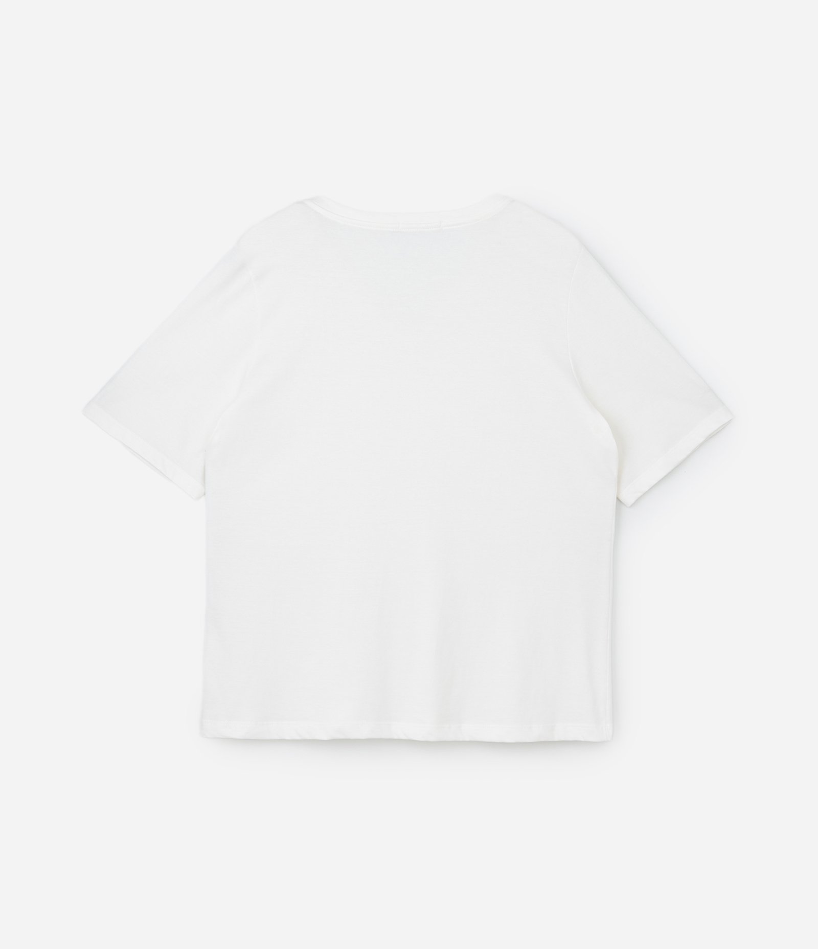 Blusa Básica em Algodão com Gola V Curve & Plus Size Branco 5