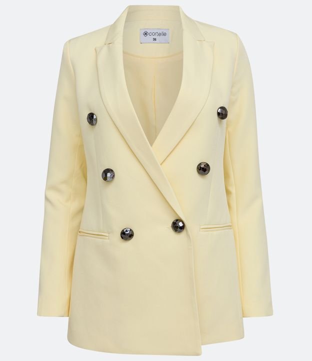 Blazer con Botones Diferenciados y Bolsillos Incorporados Amarillo 8
