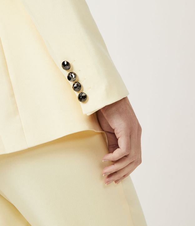 Blazer con Botones Diferenciados y Bolsillos Incorporados Amarillo 7