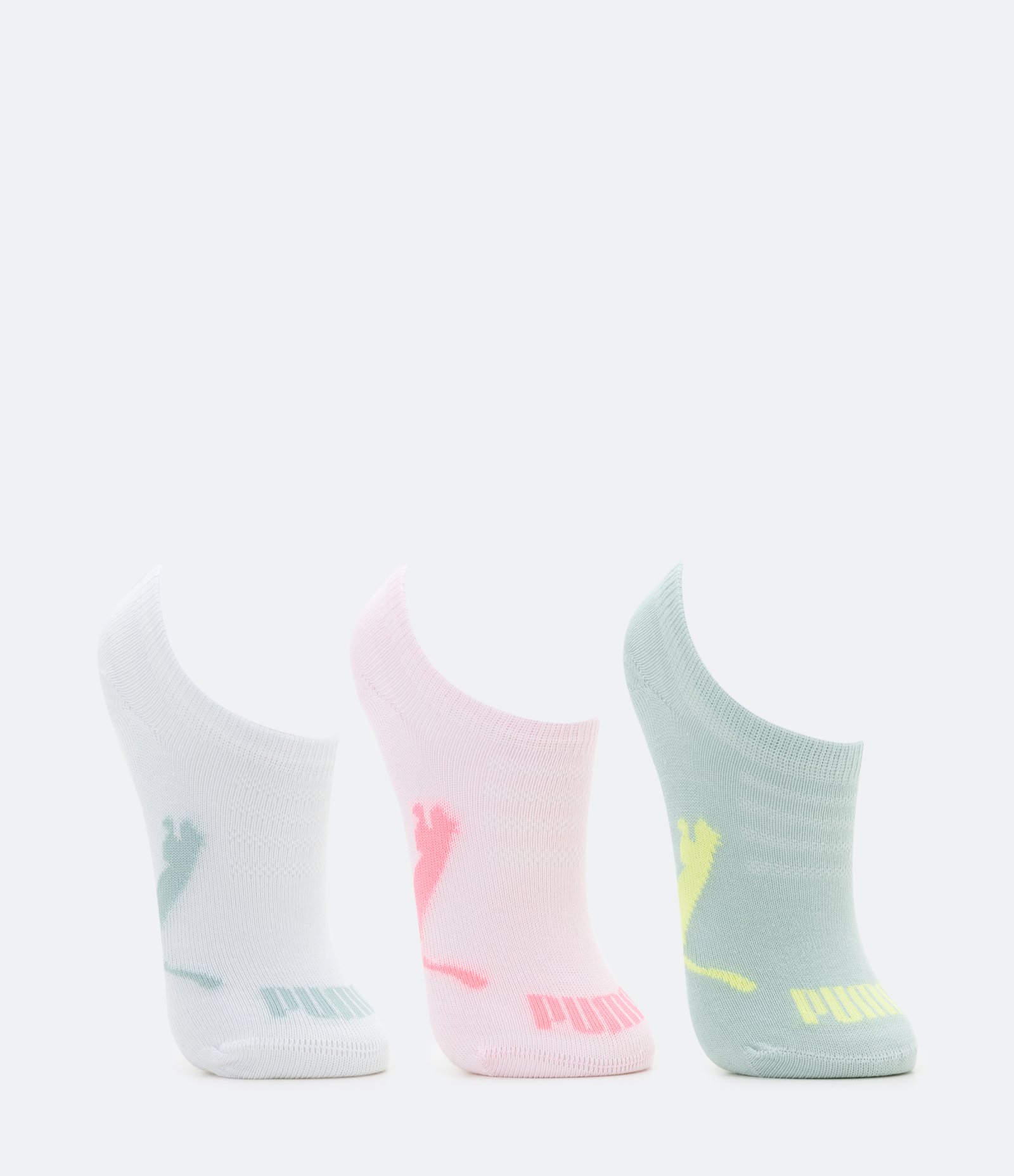 Kit 03 Pares de Meias Infantil Puma Cano Baixo - Tam 25 ao 34 Azul/Rosa/Branco 1