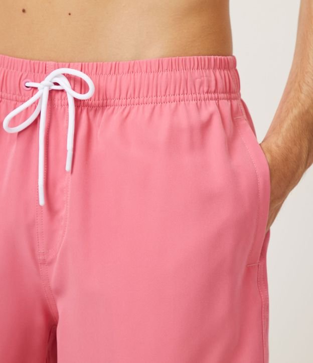 Bermuda con Cintura Elástica y Barra con Bordado Rosado 5