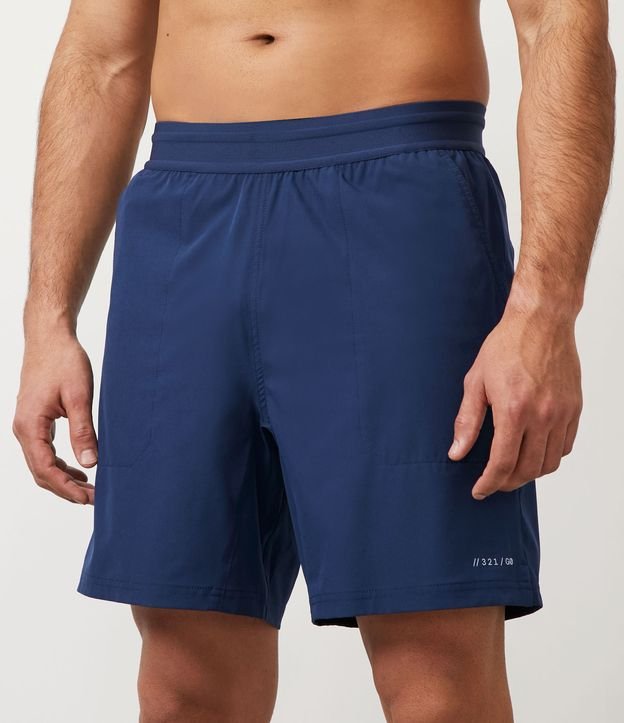 Bermuda con Cintura Elástica y Bolsillos Laterais Azul 3