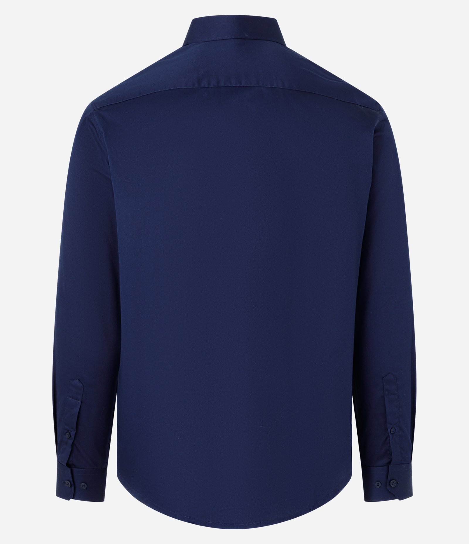 Camisa em Tricoline com Manga Longa Azul Marinho 7