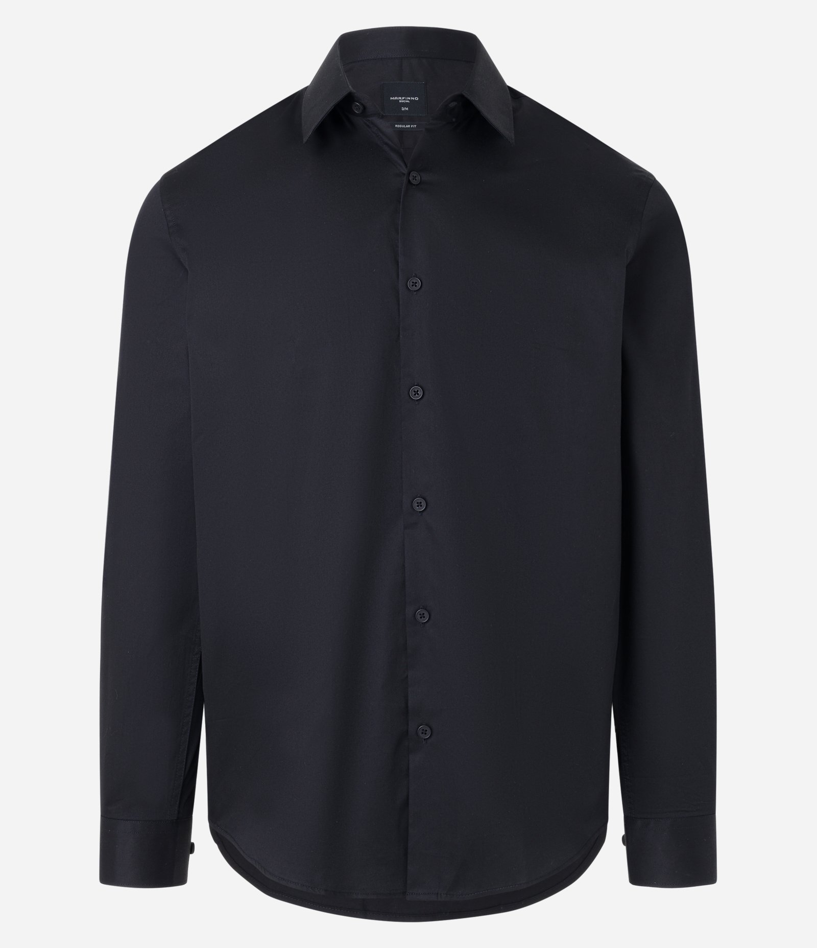 Camisa em Tricoline com Manga Longa Preto 4