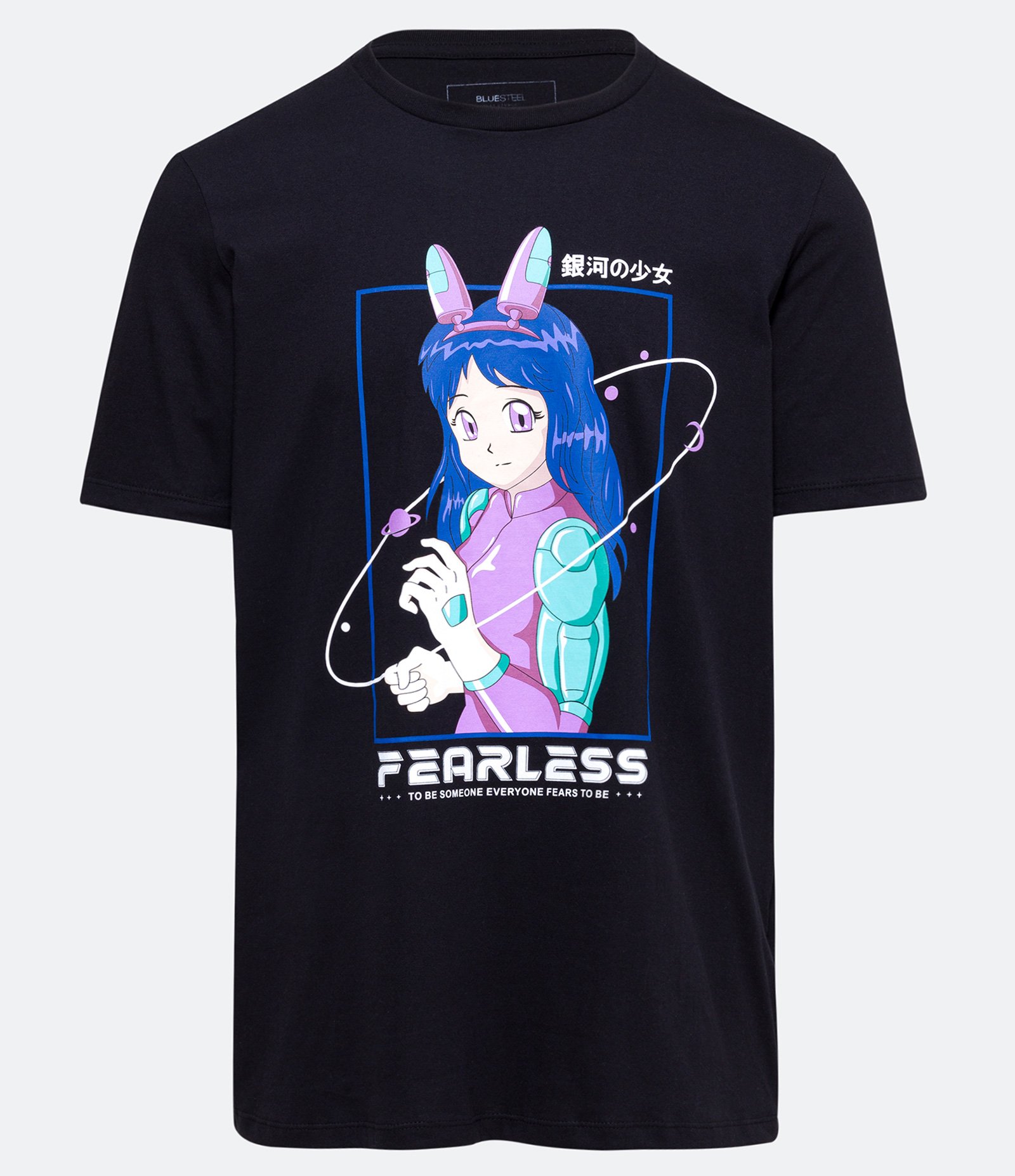 Camiseta Manga Curta com Estampa Oriental Lettering Preto 5