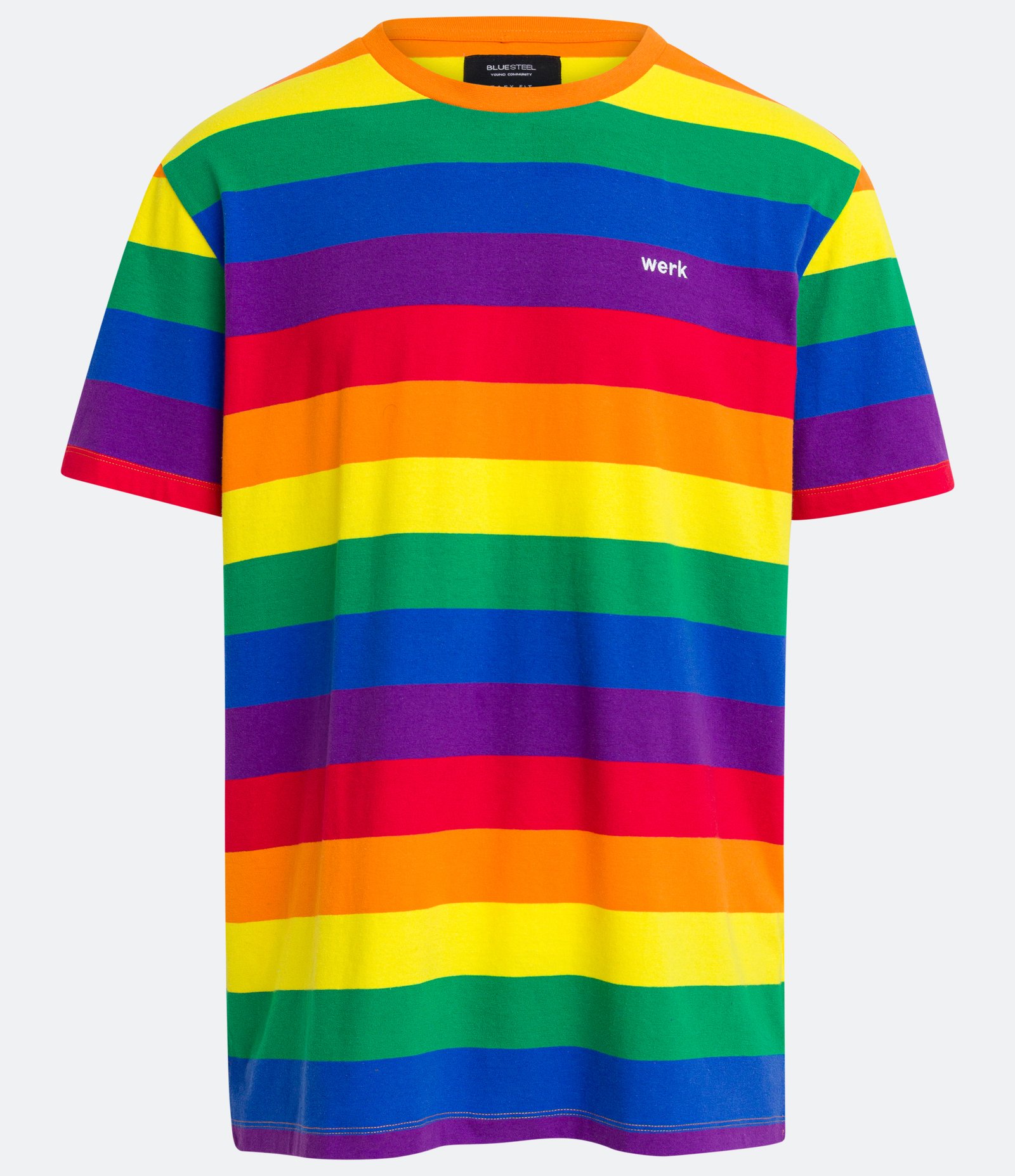 Camiseta Easy em Meia Malha com Listras e Lettering Multicores 5