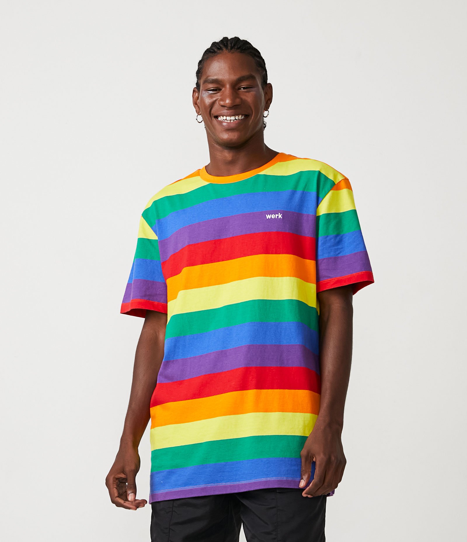 Camiseta Easy em Meia Malha com Listras e Lettering Multicores 2