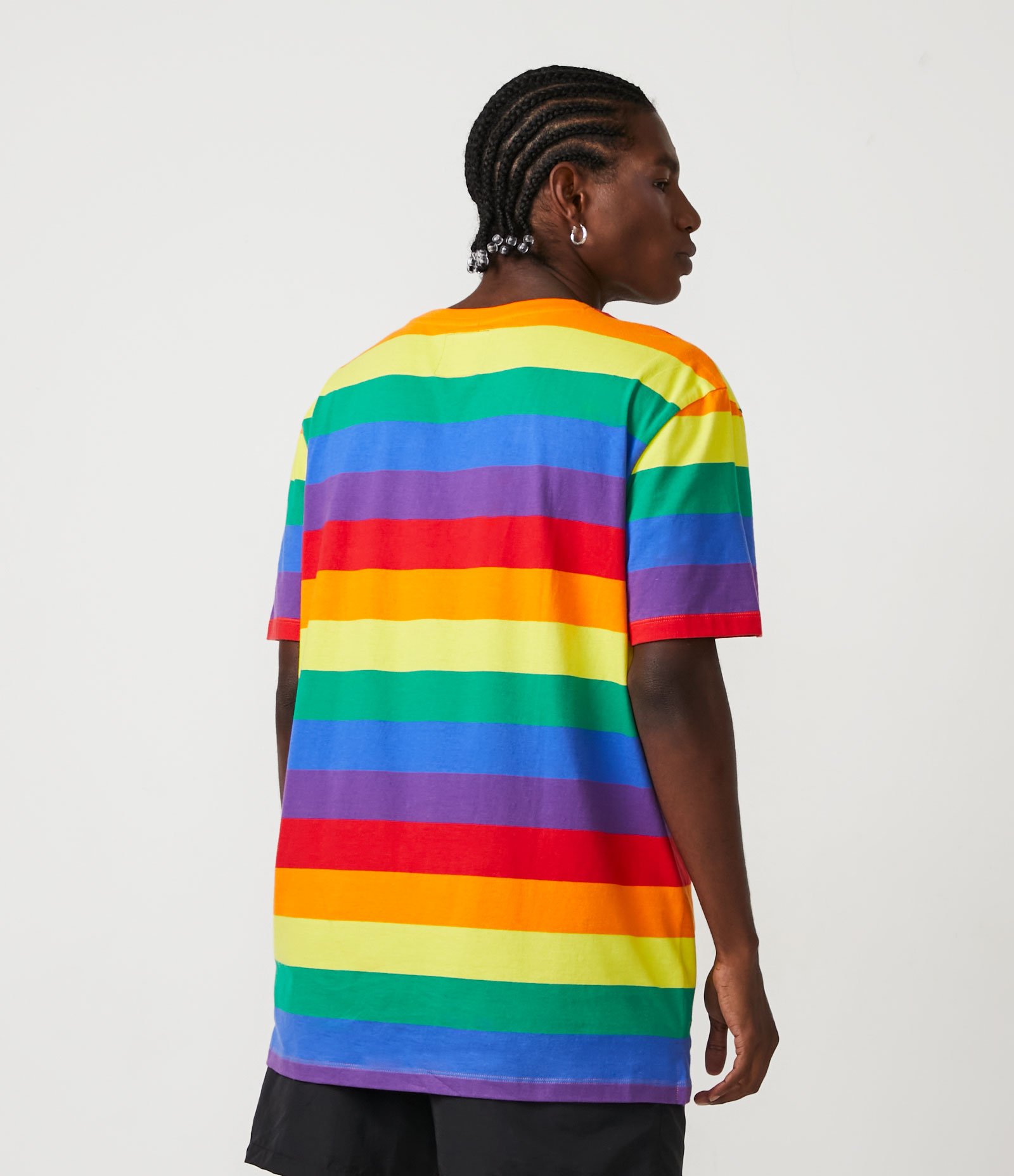 Camiseta Easy em Meia Malha com Listras e Lettering Multicores 4
