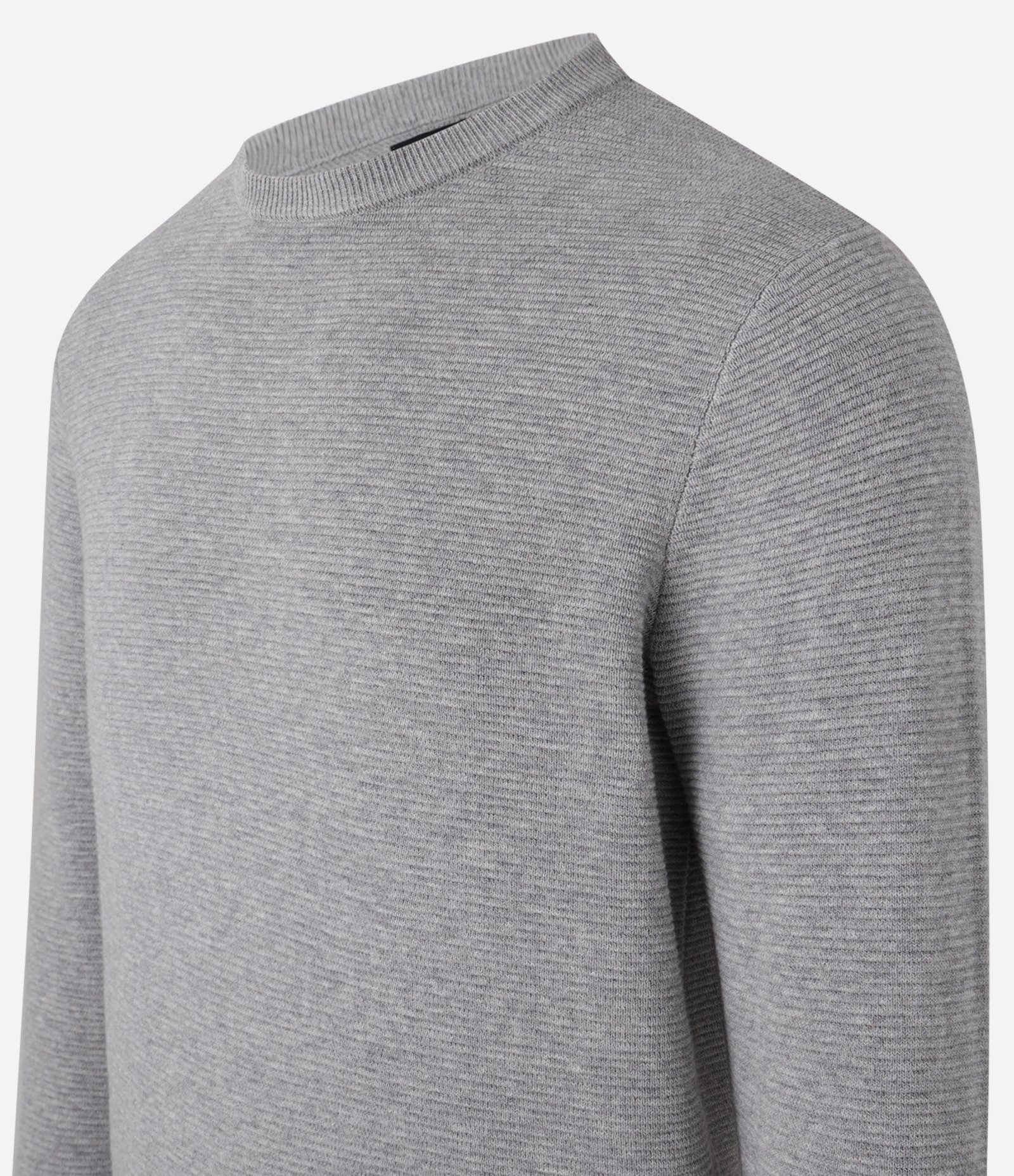 Suéter Comfort em Tricô com Texturizado Cinza 6