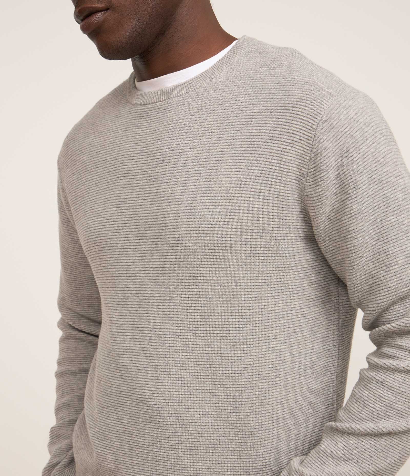 Suéter Comfort em Tricô com Texturizado Cinza 3