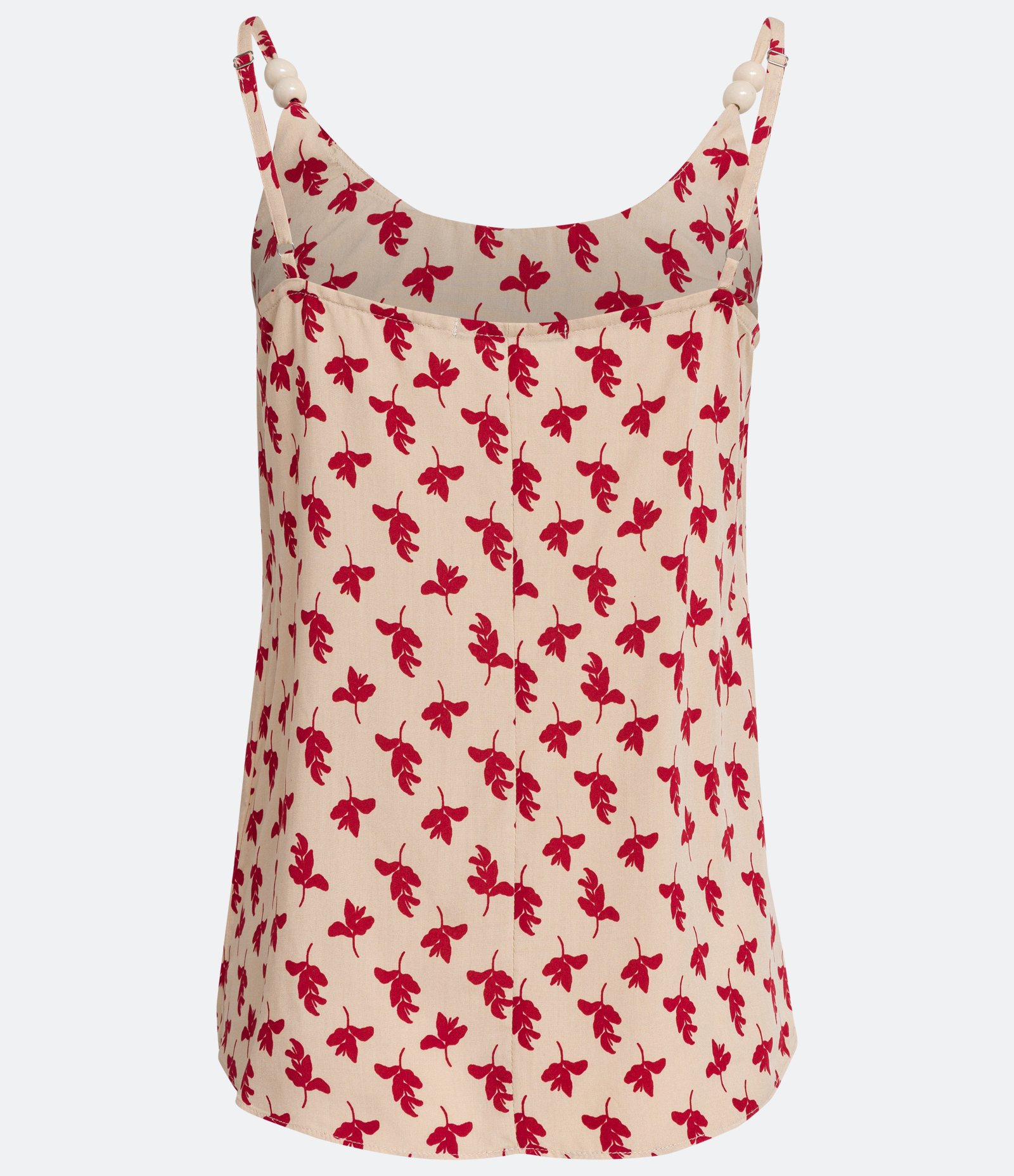Blusa Regata em Viscose com Aviamento nas Alça e Estampa Floral Vermelho 7