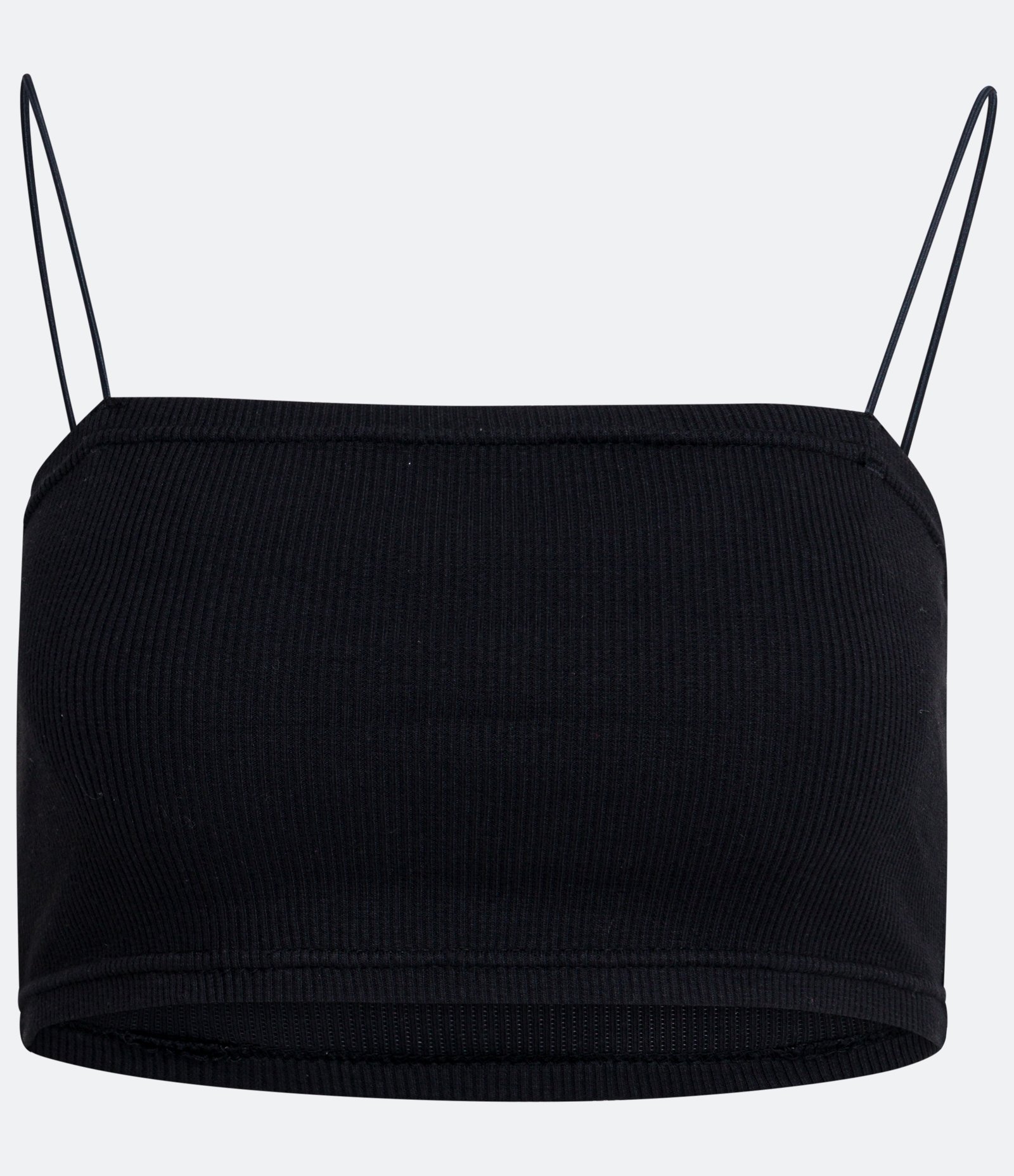 Blusa Regata Cropped em Algodão com Alcinha Finas Preto 5