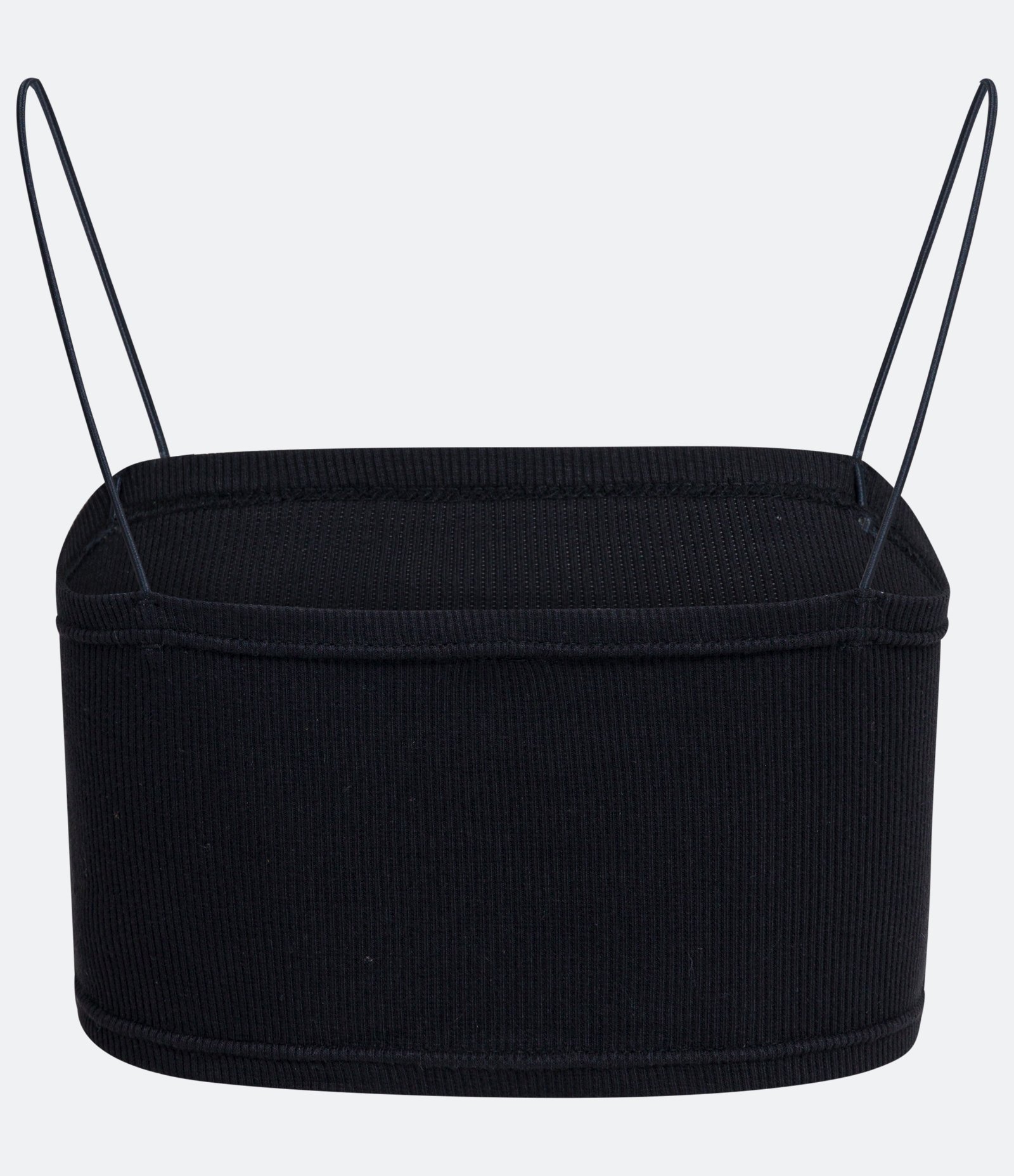 Blusa Regata Cropped em Algodão com Alcinha Finas Preto 6