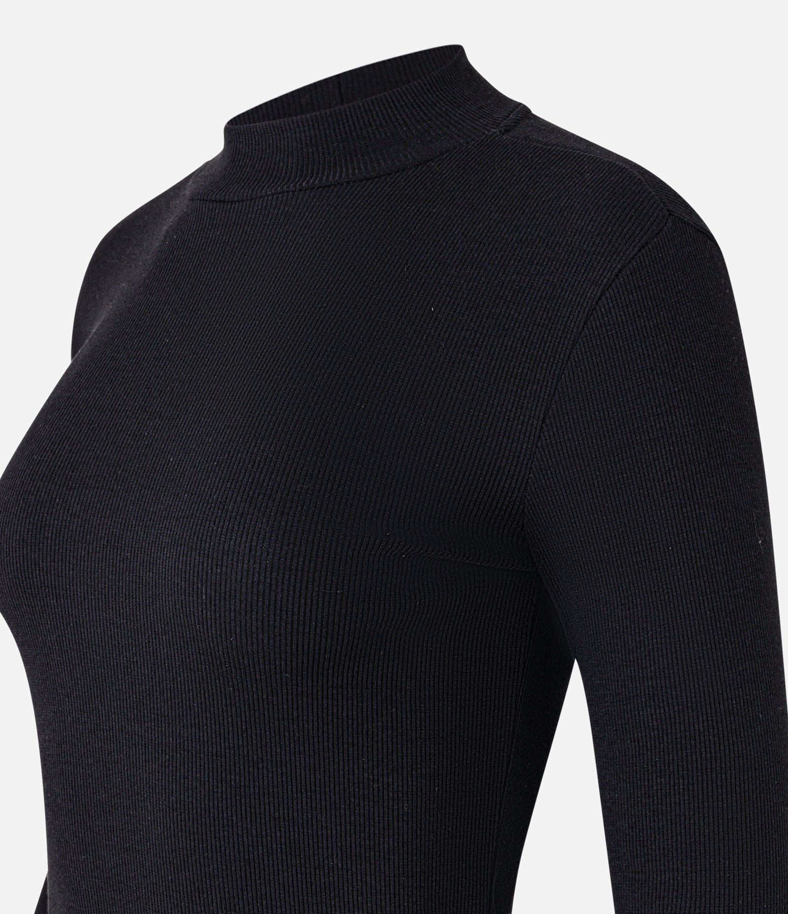 Blusa em Algodão com Manga Longa e Gola Alta Preto 4